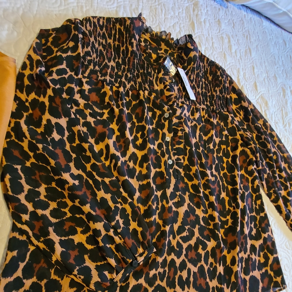 Jcrew NWT animal print blouse.